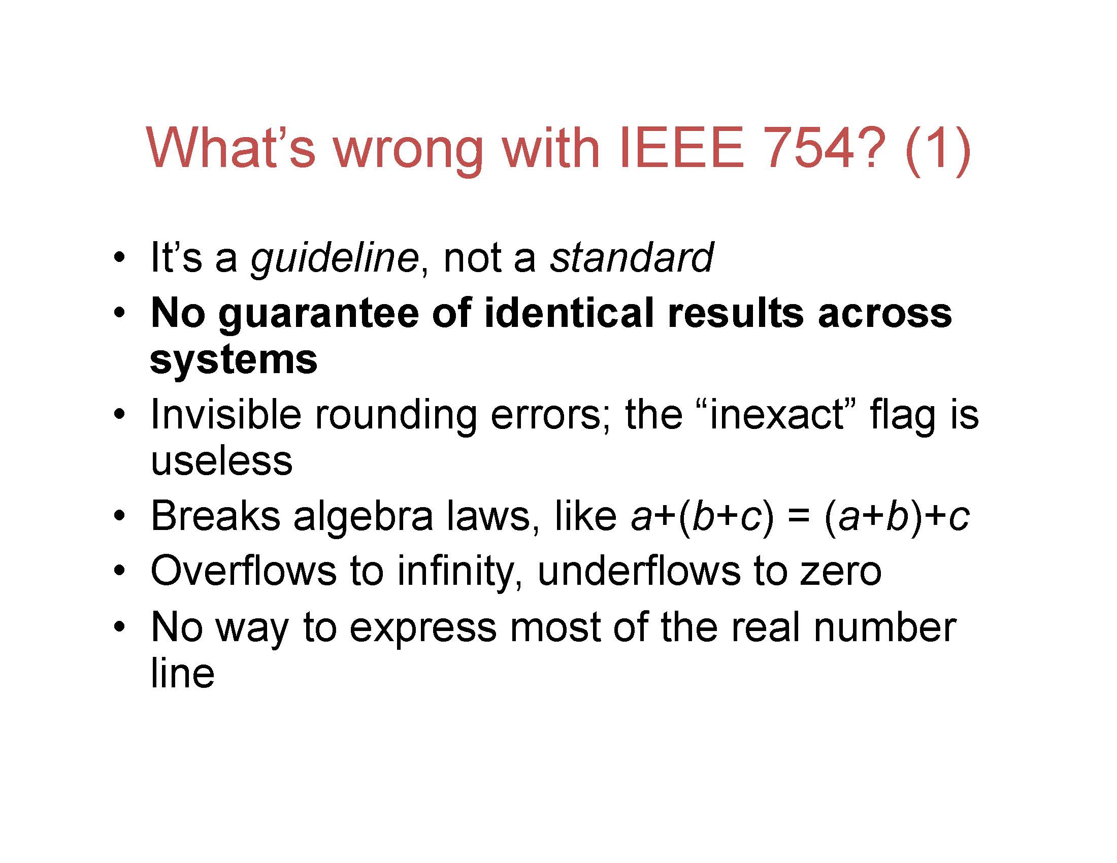 IEEE 754 格式的其他问题（1）。