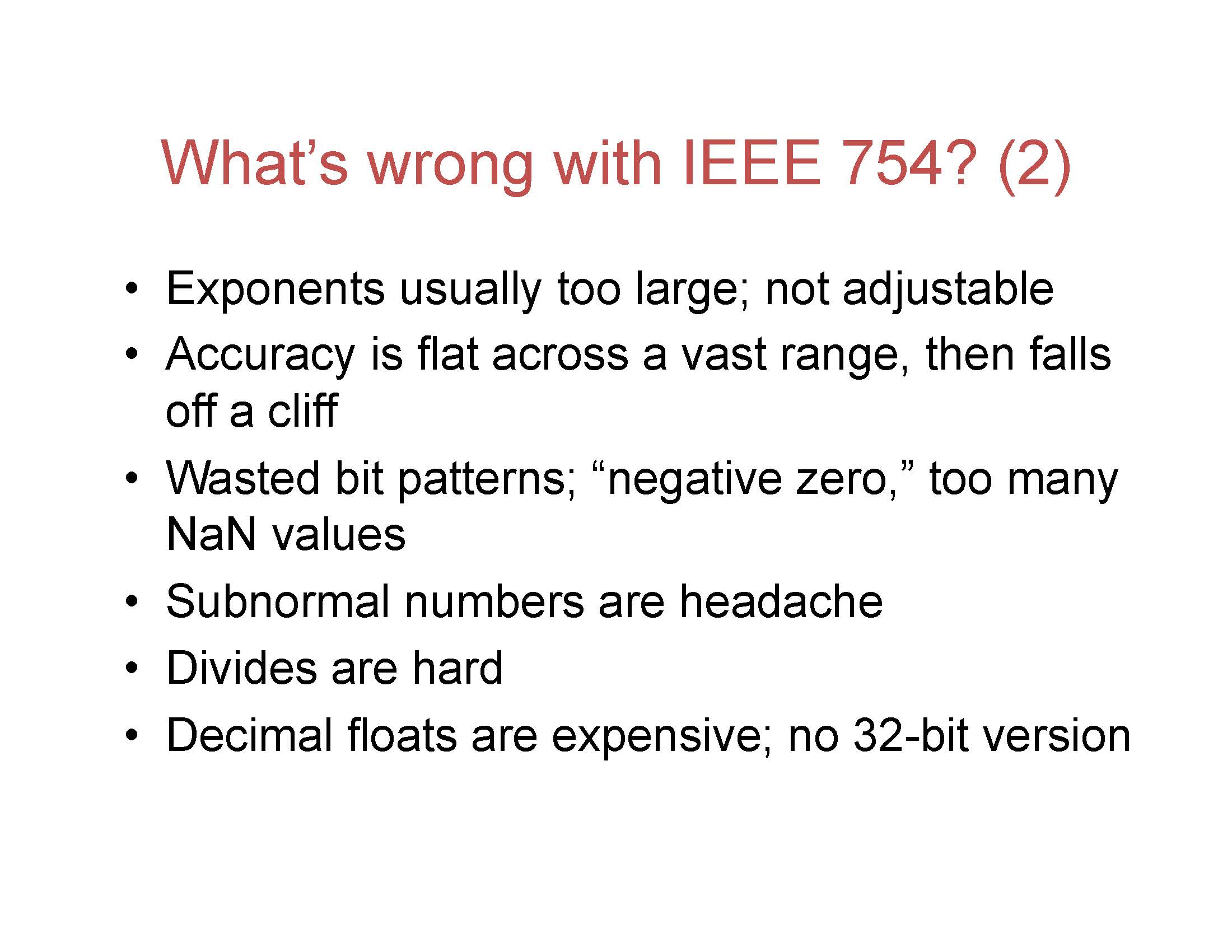 IEEE 754 格式的其他问题（2）。