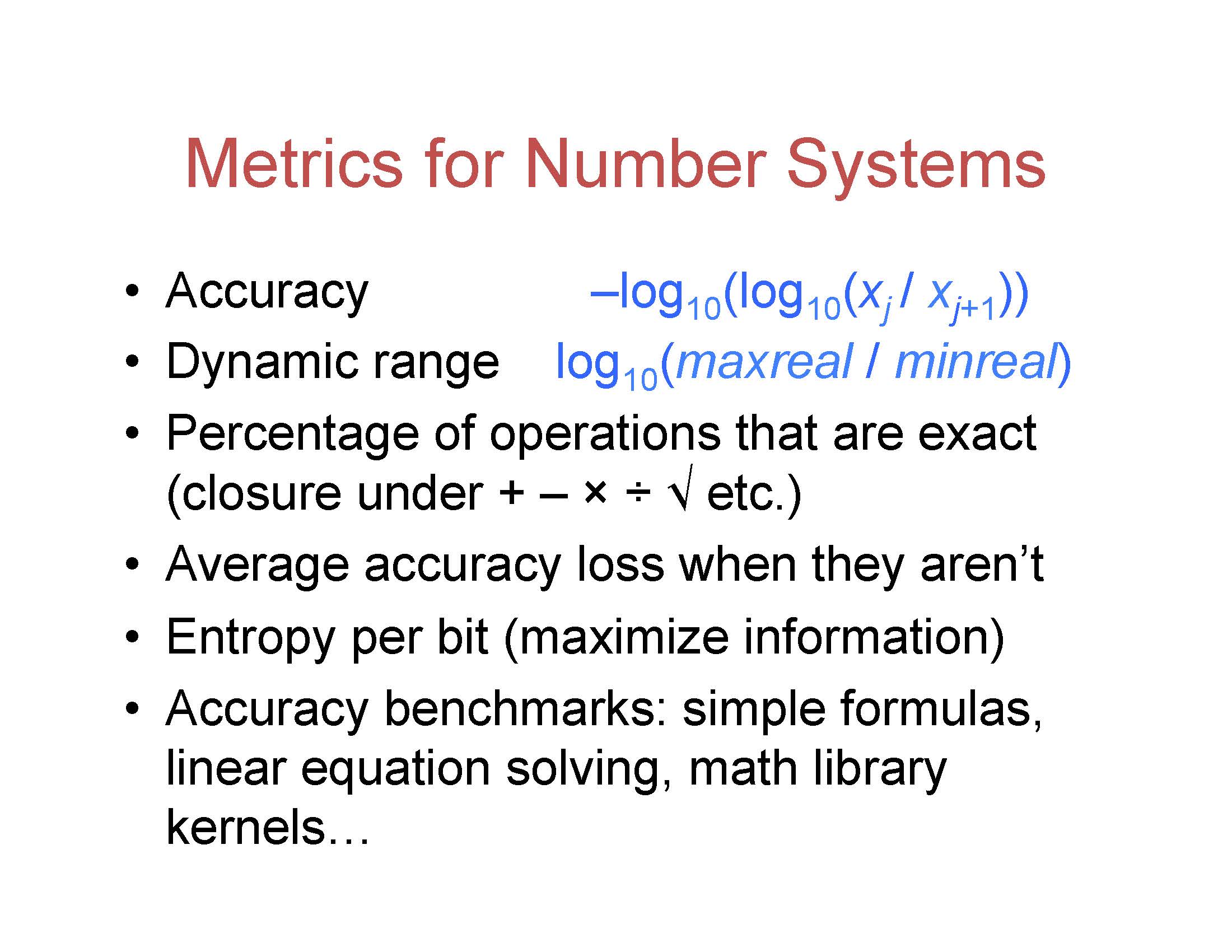 Number system 的评价标准。